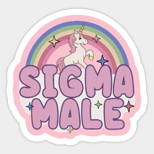 Ironic Sigma Male Funny Unicorn Rainbow Sticker